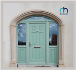 Chartwell green composite door by Apeer with bespoke arched door frame Gallery Thumbnail