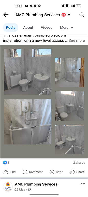 All kinds of bathroom refurbishment supplied and fitted,pvc wall panels, laminate,tiled and vinyl floor options also available  Gallery Image